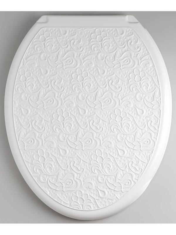 Сиденье для унитаза с крышкой «Декор. Ажур», 44,5×37 см, цвет белый