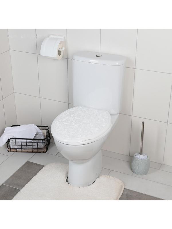 Сиденье для унитаза с крышкой «Декор. Ажур», 44,5×37 см, цвет белый