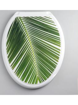 Сиденье для унитаза с крышкой «Декор. Пальма», цвет белый