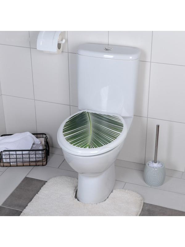 Сиденье для унитаза с крышкой «Декор. Пальма», цвет белый