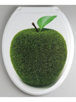 Сиденье для унитаза с крышкой «Декор. Яблоко», 44,5×37 см, цвет белый
