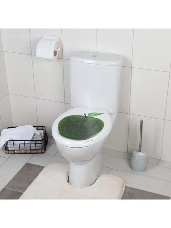 Сиденье для унитаза с крышкой «Декор. Яблоко», 44,5×37 см, цвет белый