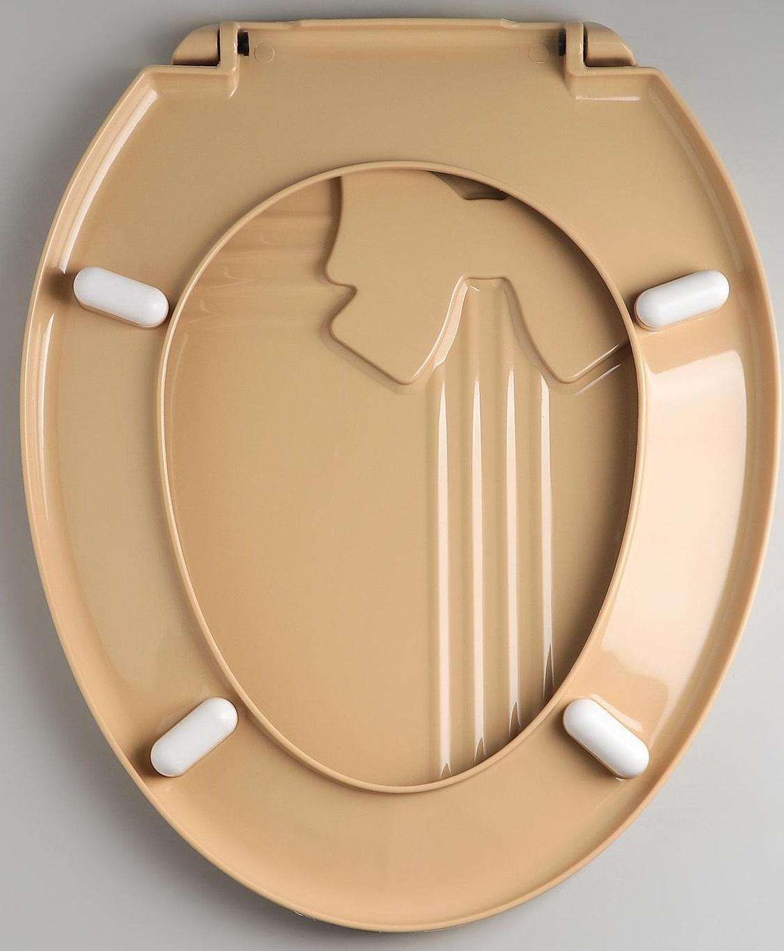 Сиденье для унитаза с крышкой «Комфорт Люкс», цвет бежевый/коричневый бантик