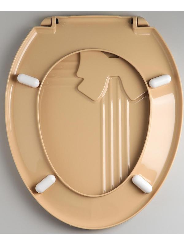 Сиденье для унитаза с крышкой «Комфорт Люкс», цвет бежевый/коричневый бантик