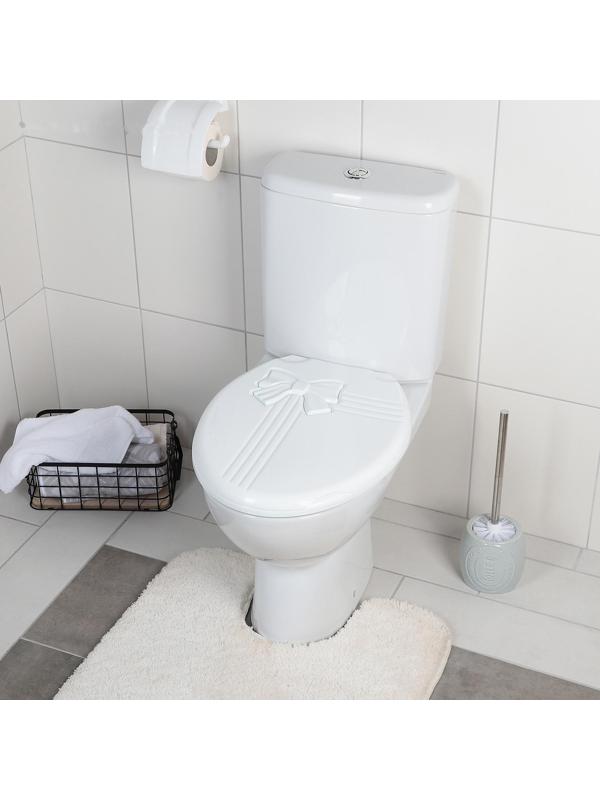 Сиденье для унитаза с крышкой «Комфорт Люкс», 44,5×37 см, цвет белый