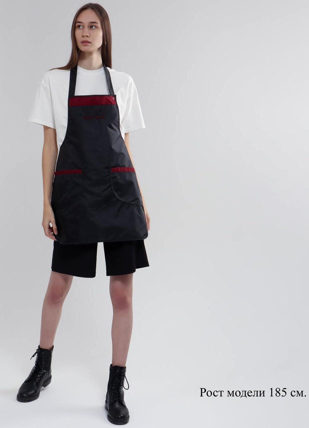 Фартук для мастера, цвет чёрно-бордовый