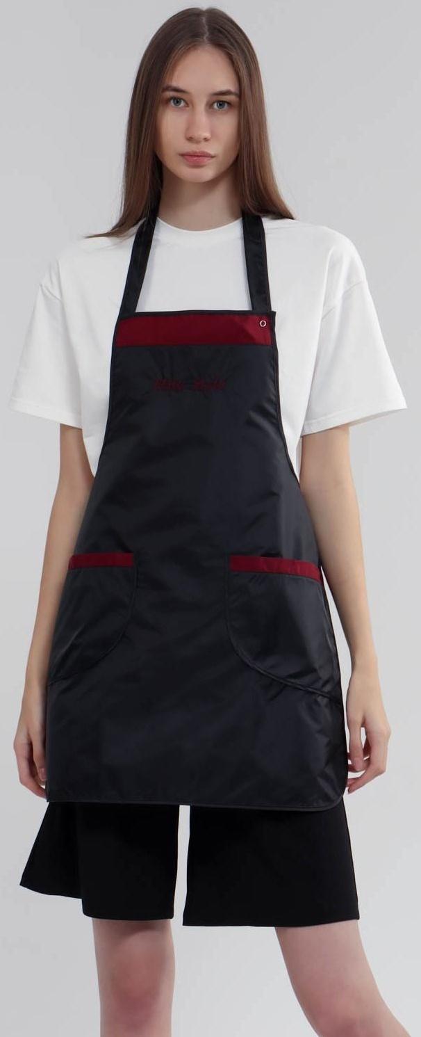 Фартук для мастера, цвет чёрно-бордовый