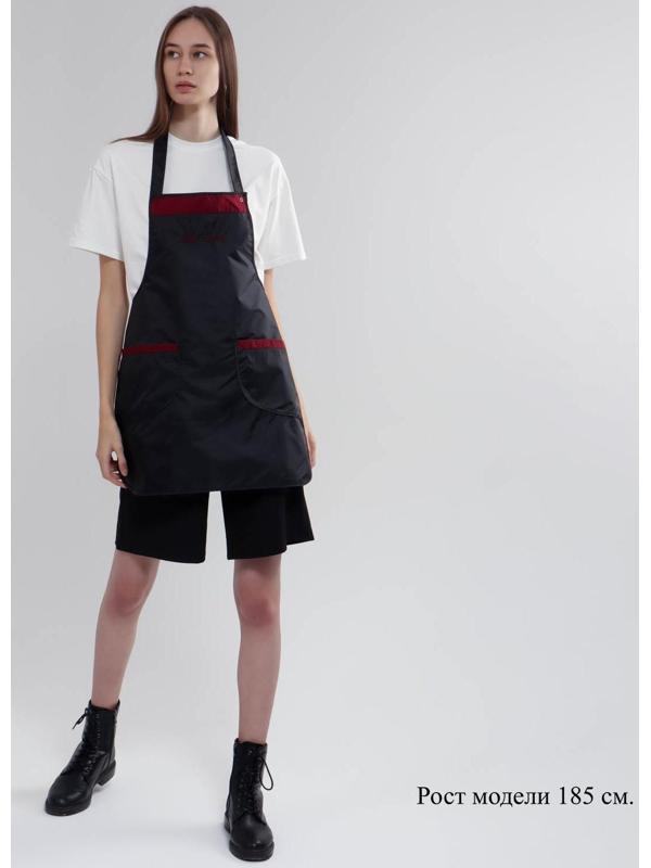 Фартук для мастера, цвет чёрно-бордовый