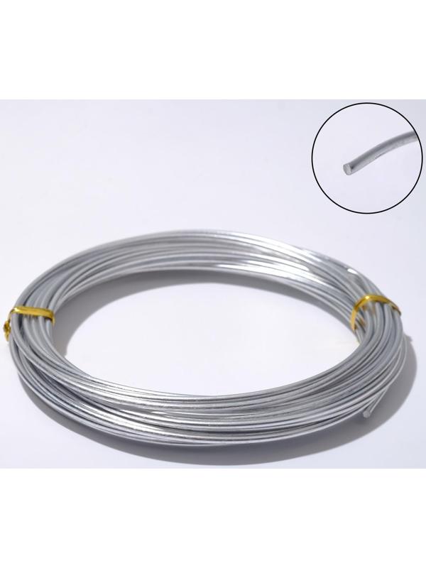 Проволока для плетения D=2мм, намотка 5м, цвет серебро