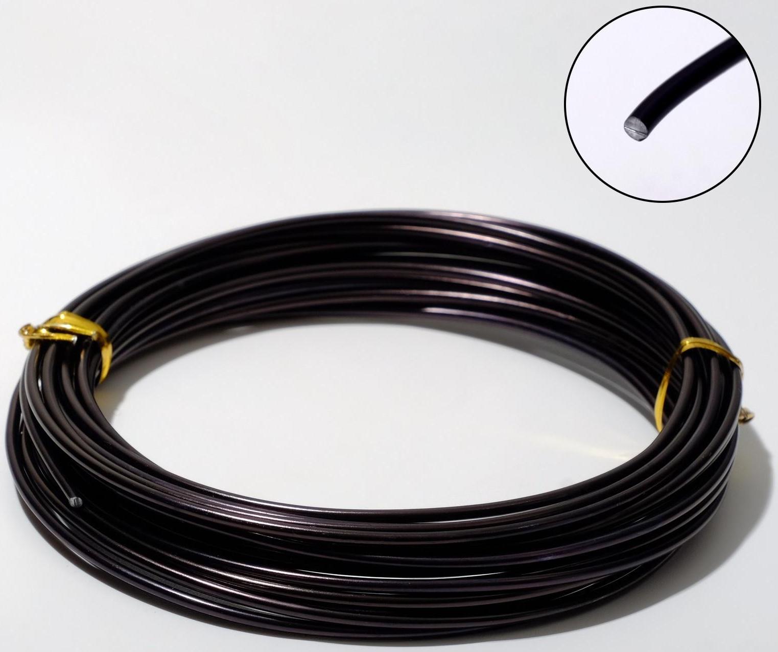 Проволока для плетения D=2мм, намотка 5м, цвет чёрный