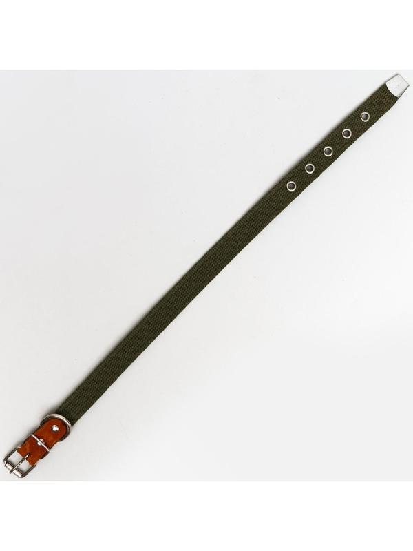 Ошейник брезентовый однослойный, 50 х 2 см, ОШ 25-35 см, хаки