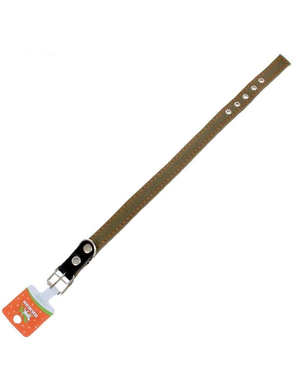 Ошейник брезентовый двухслойный, 54 х 2,5 см, ОШ 35-45 см, хаки