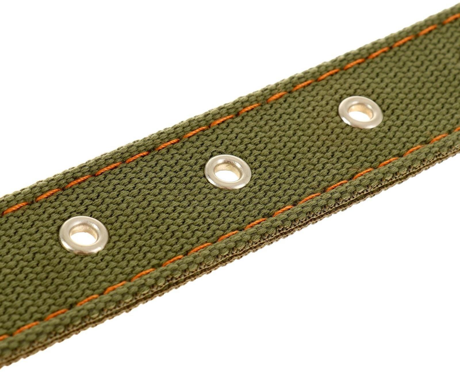 Ошейник брезентовый двухслойный, 72 х 3,6 см, ОШ 45-60 см, хаки