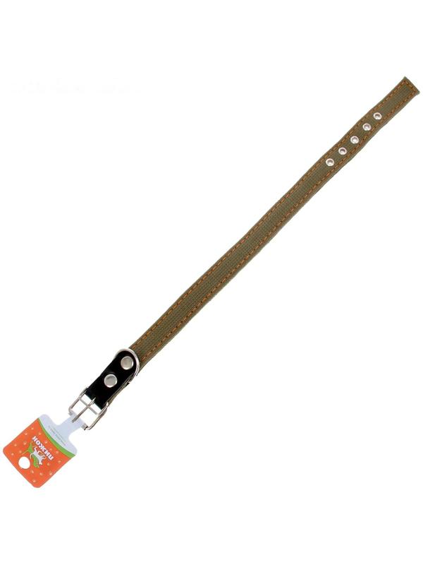 Ошейник брезентовый двухслойный, 72 х 3,6 см, ОШ 45-60 см, хаки