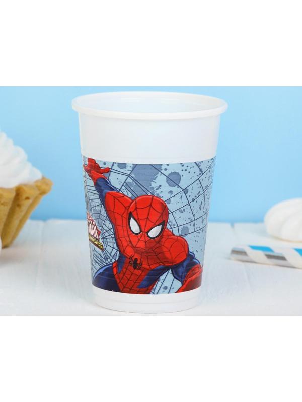Стаканы пластиковые «Человек-паук», 200 мл, набор 8 шт.
