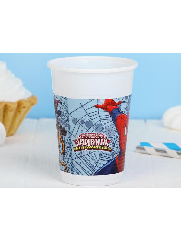 Стаканы пластиковые «Человек-паук», 200 мл, набор 8 шт.