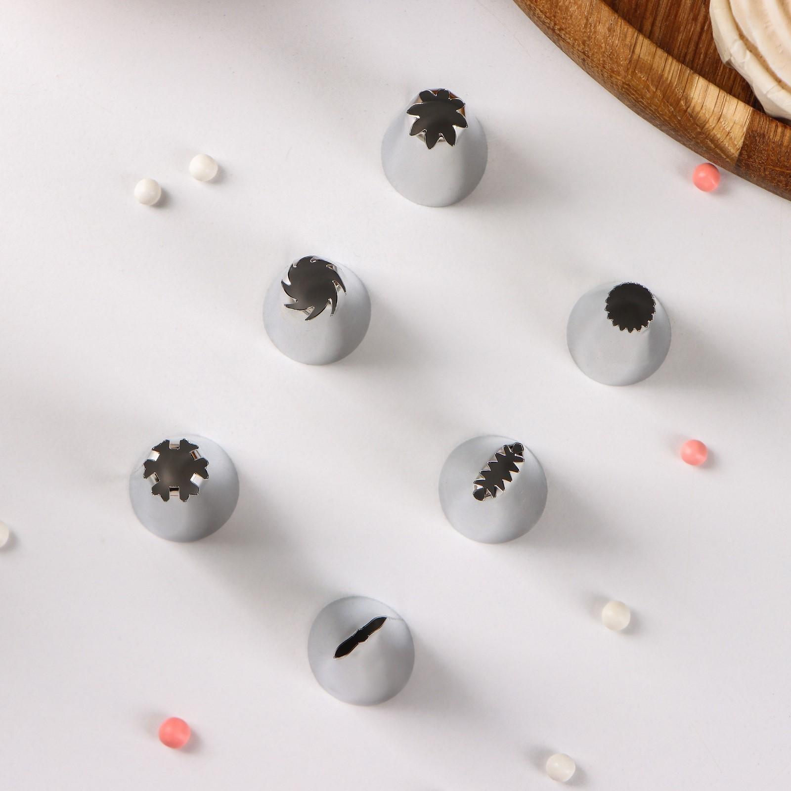 Набор насадок кондитерских d=2 см, 6 шт, форма МИКС