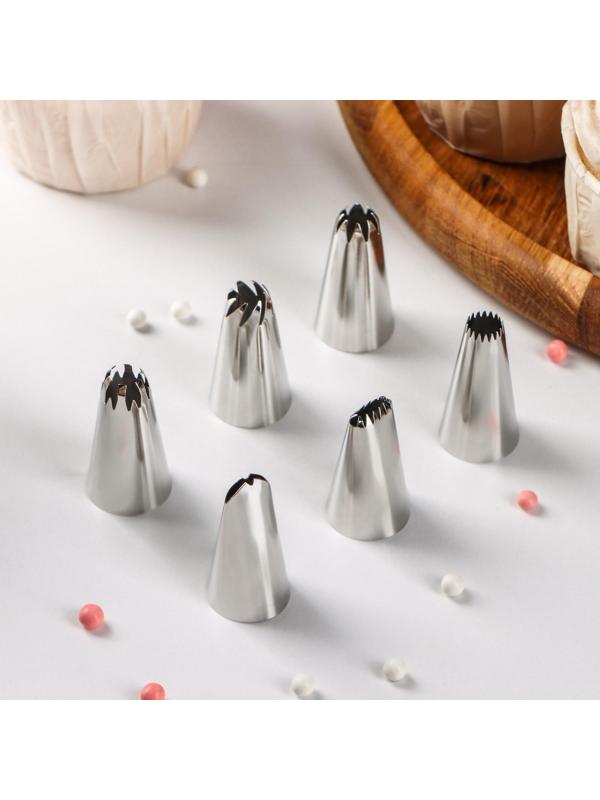 Набор насадок кондитерских d=2 см, 6 шт, форма МИКС