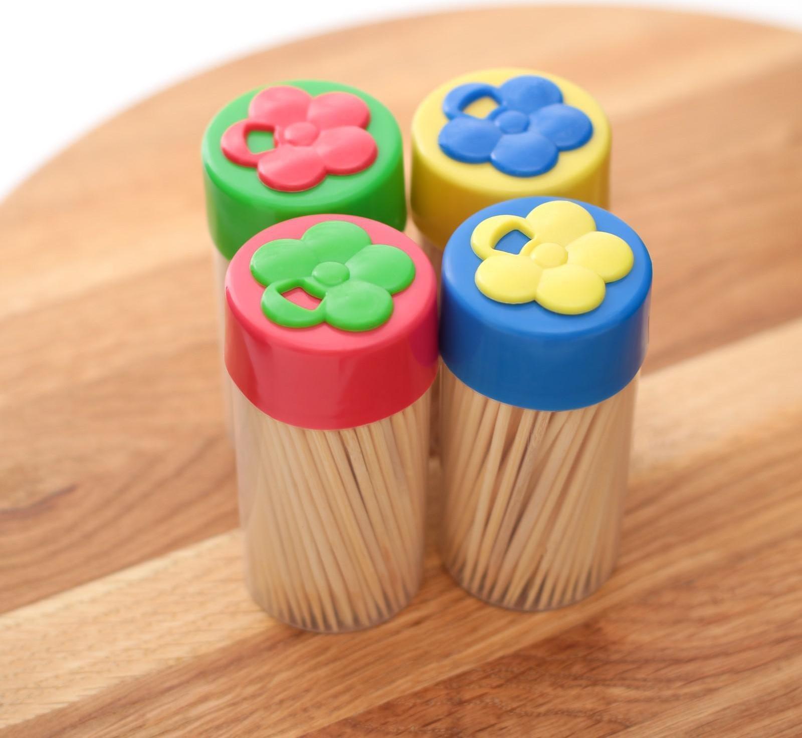 Зубочистки «Цветок», 150 шт, цвет МИКС