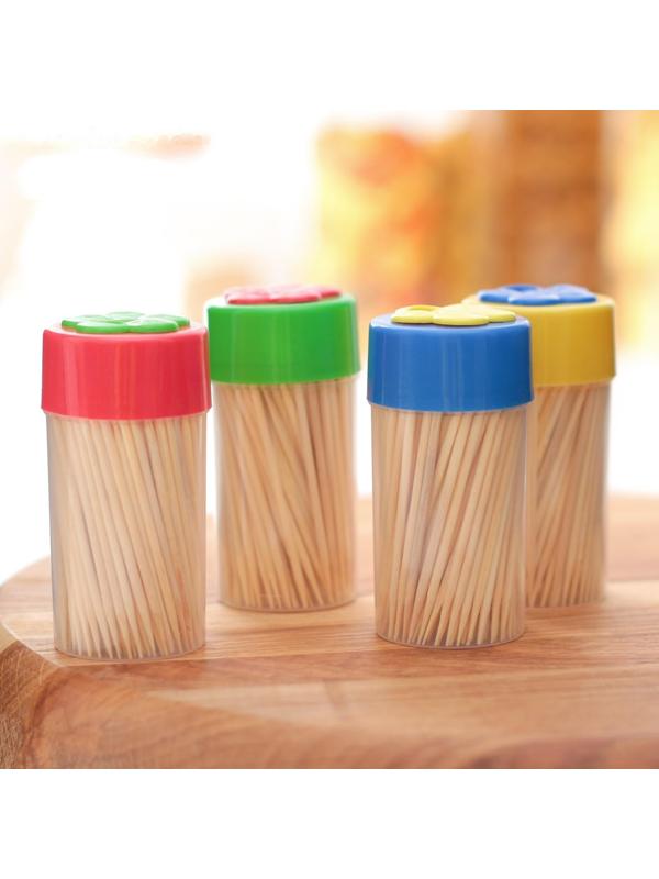 Зубочистки «Цветок», 150 шт, цвет МИКС