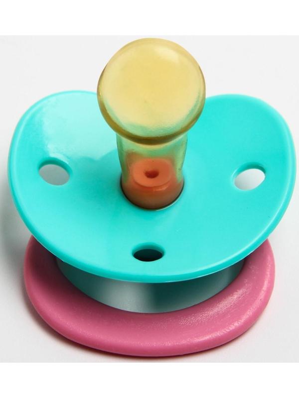 Соска-пустышка латексная ортодонтическая «Нежность» с кольцом, от 0 мес., цвета МИКС