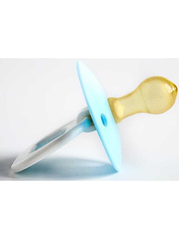 Соска-пустышка латексная классическая «Пуговка» с кольцом, от 0 мес., цвета МИКС