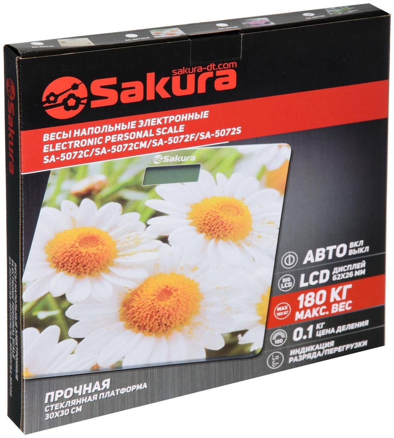 Весы напольные Sakura SA-5072S, электронные, до 180 кг, рисунок 