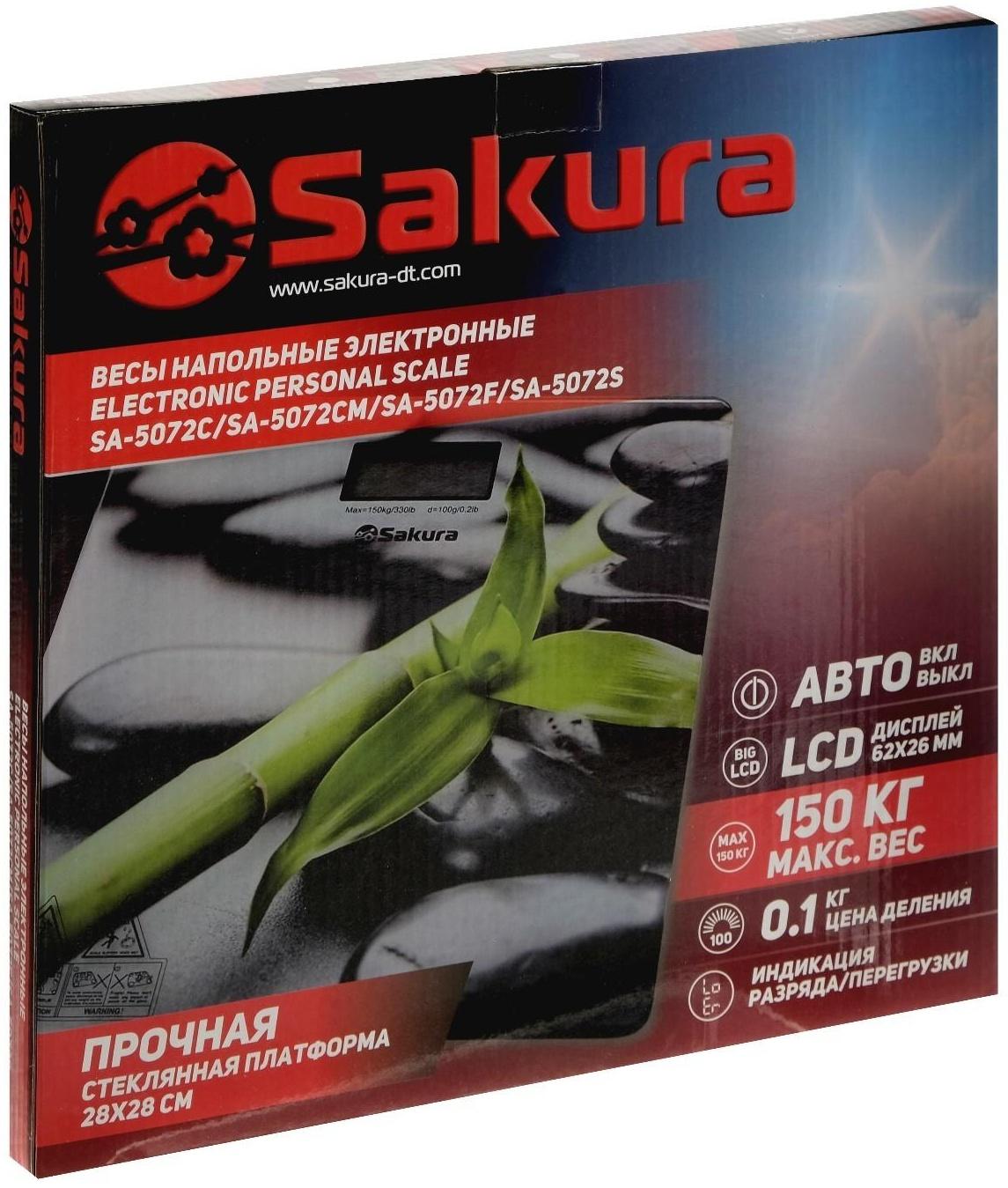 Весы напольные Sakura SA-5072S, электронные, до 180 кг, рисунок 