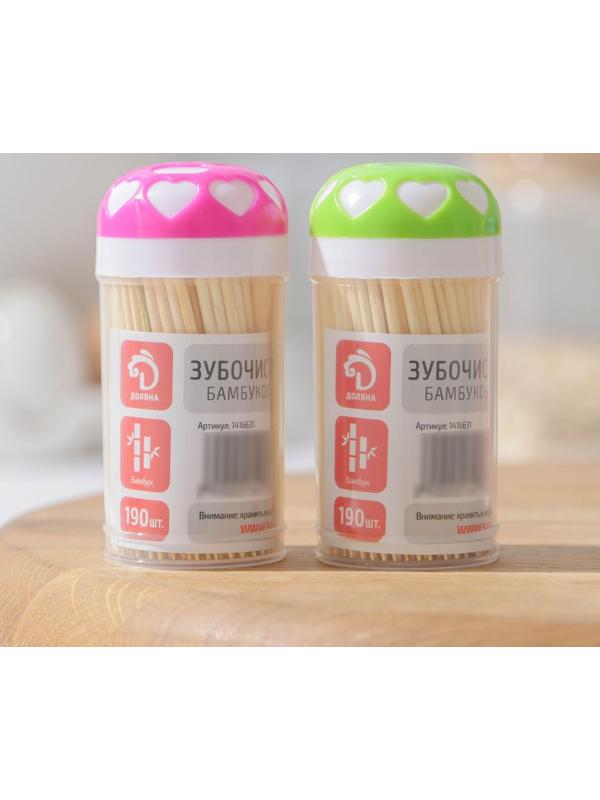 Зубочистки Доляна «Сердца», 190 шт, цвет МИКС