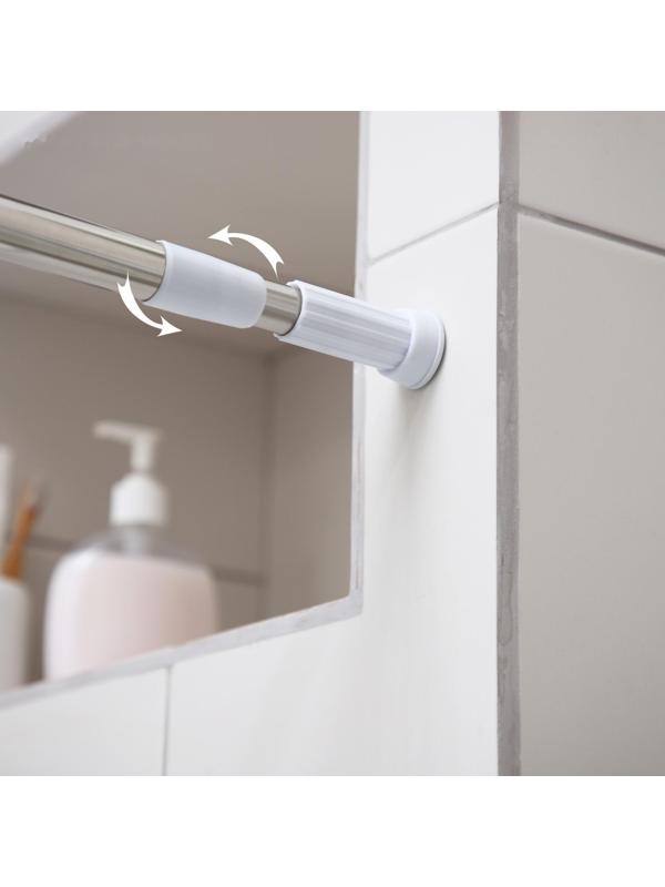 Карниз для ванной комнаты телескопический Доляна, 110-200 см, стальной