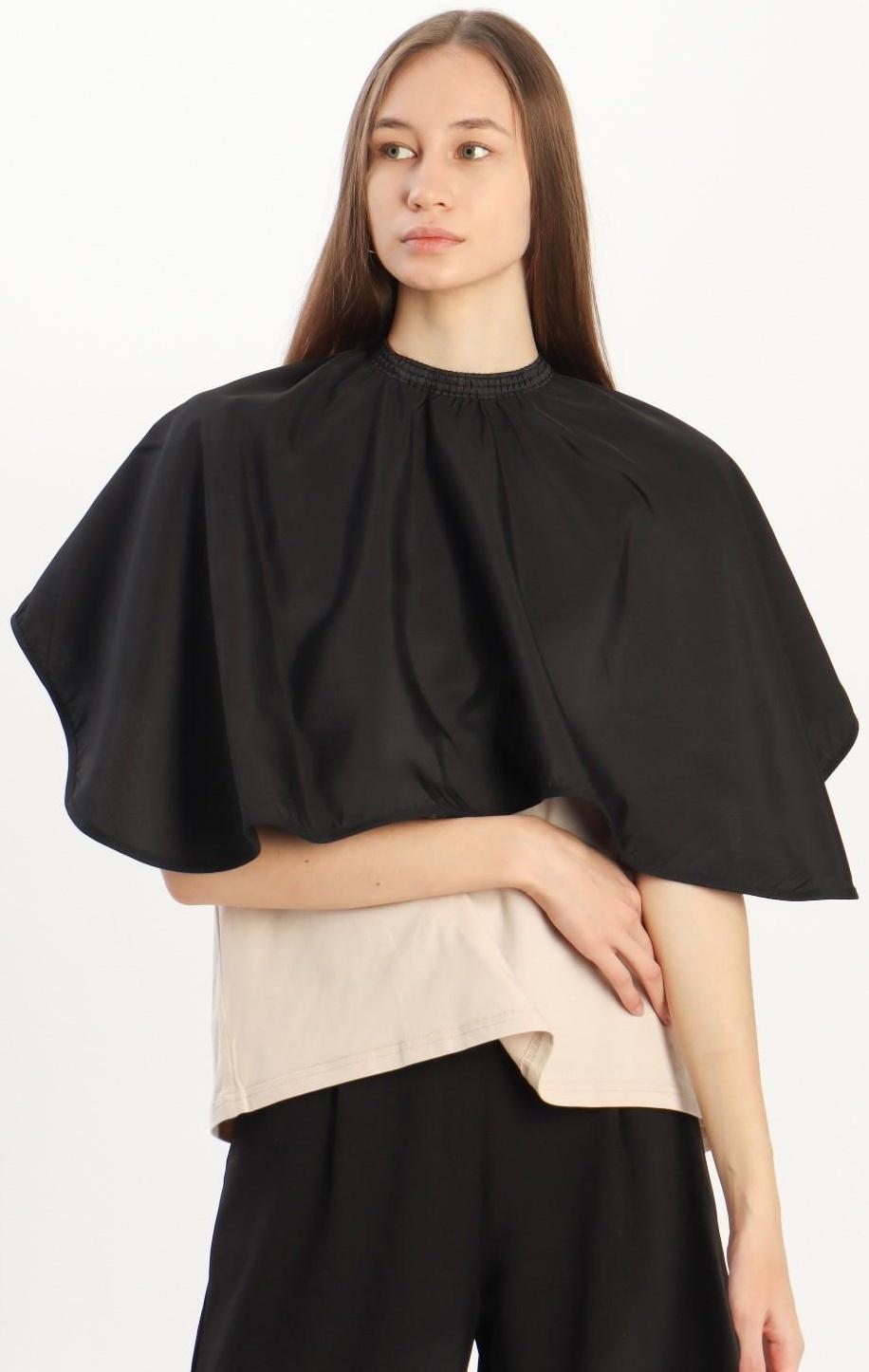 Пелерина парикмахерская, на крючках, 66 × 90 см, цвет чёрный