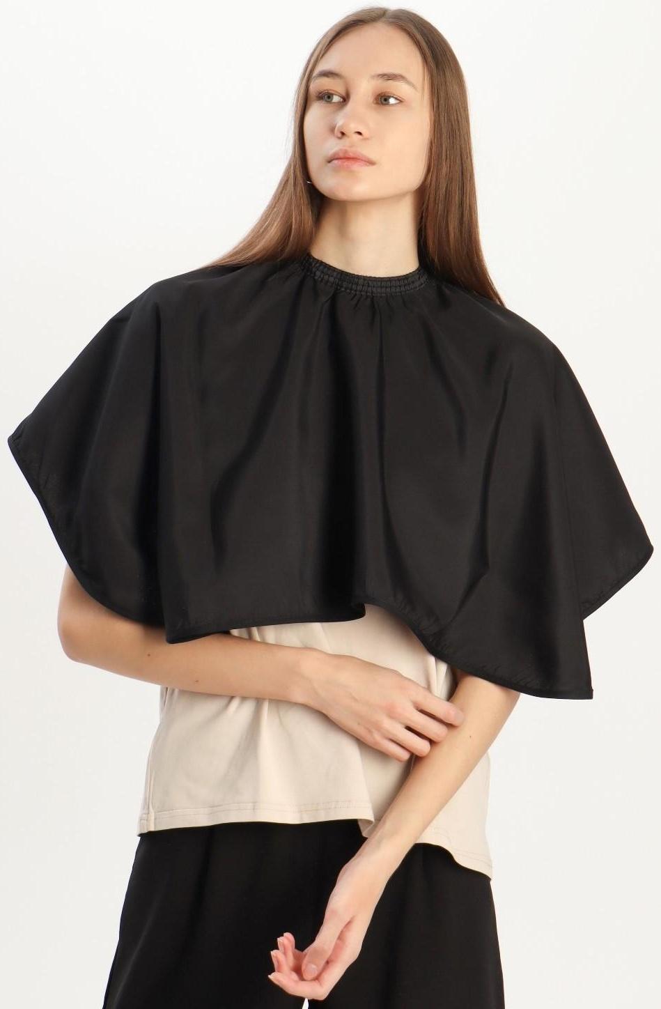 Пелерина парикмахерская, на крючках, 66 × 90 см, цвет чёрный