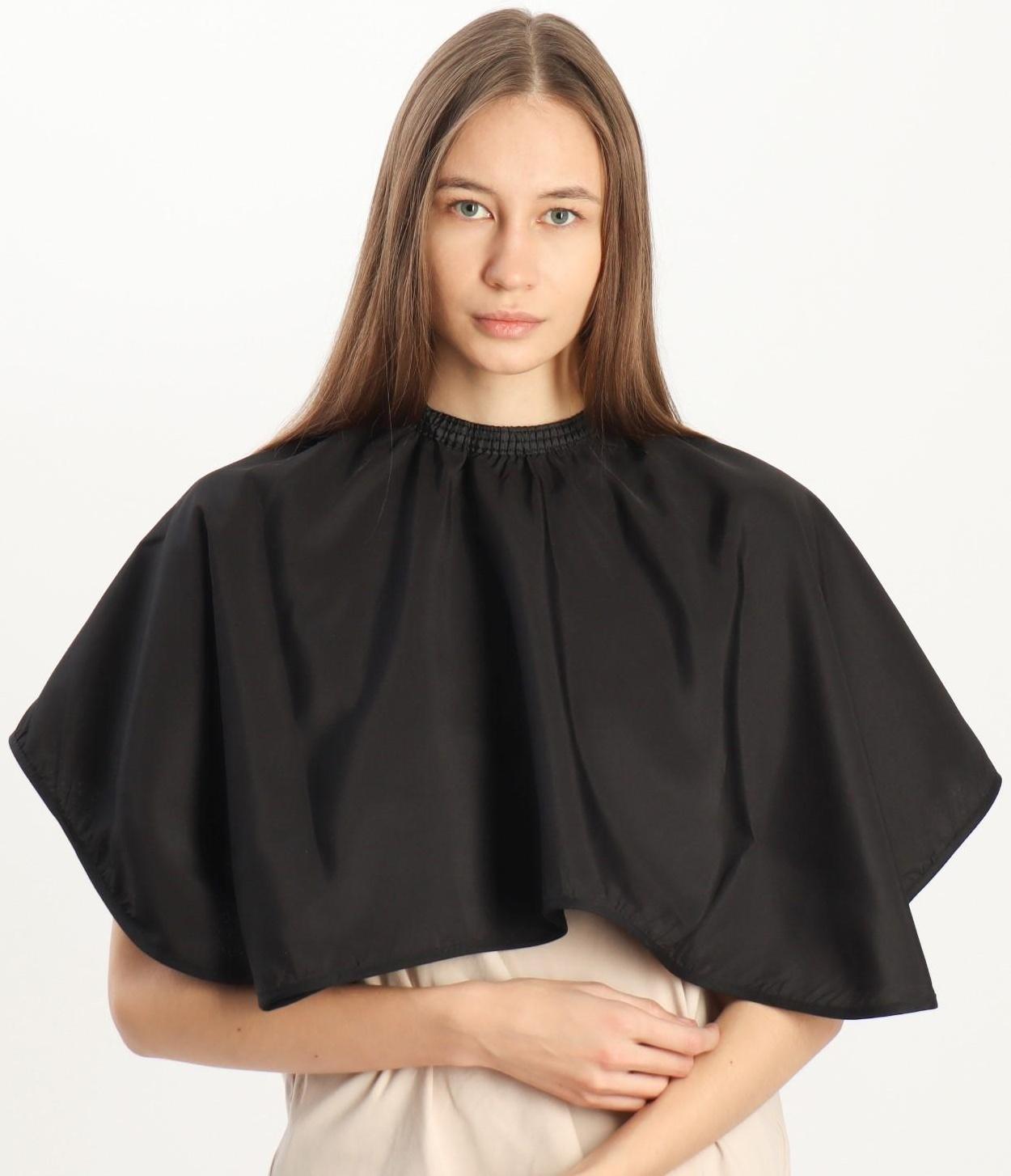 Пелерина парикмахерская, на крючках, 66 × 90 см, цвет чёрный