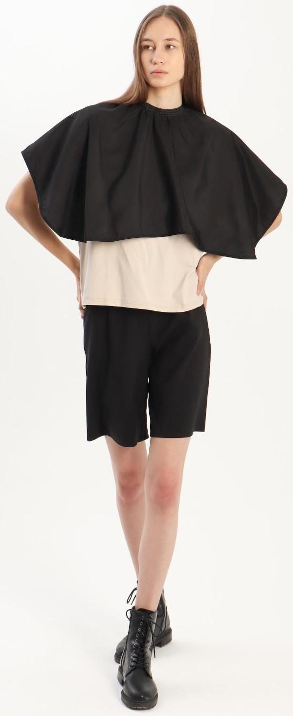 Пелерина парикмахерская, на крючках, 66 × 90 см, цвет чёрный