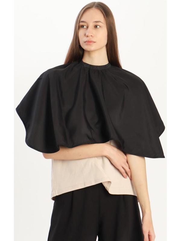 Пелерина парикмахерская, на крючках, 66 × 90 см, цвет чёрный