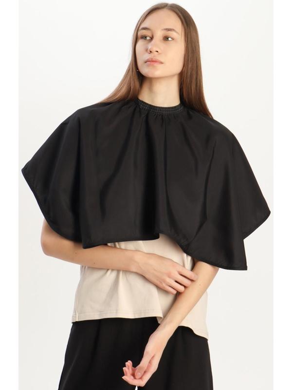 Пелерина парикмахерская, на крючках, 66 × 90 см, цвет чёрный