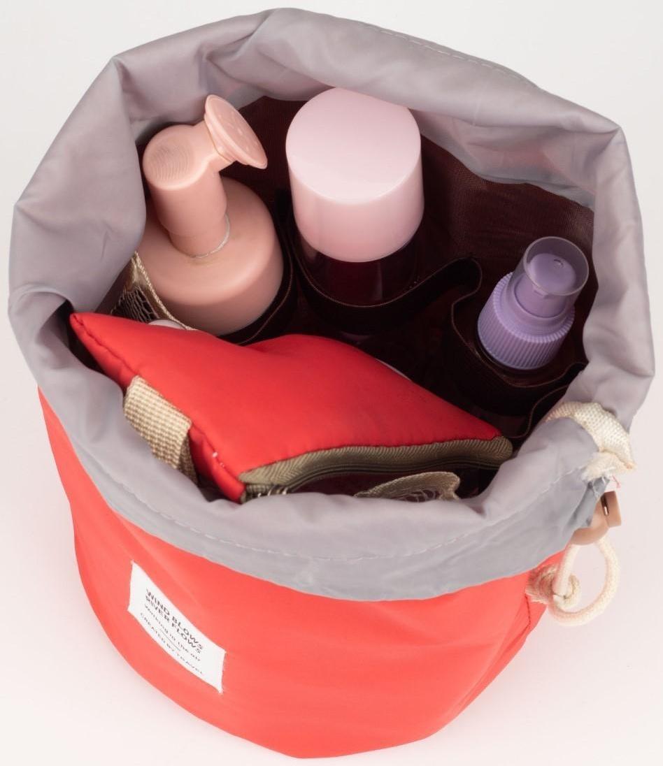 Косметичка на шнурке, с кошельком, цвет красный