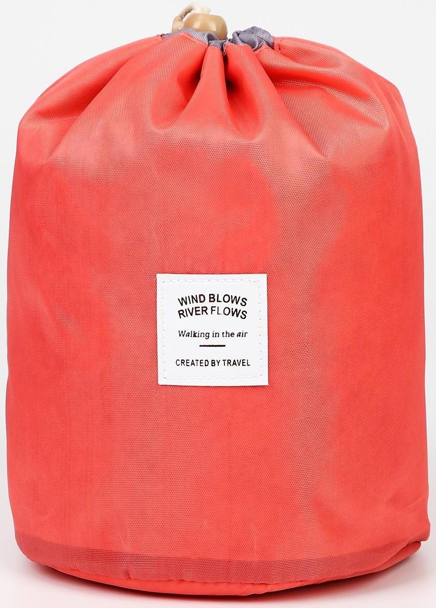 Косметичка на шнурке, с кошельком, цвет красный