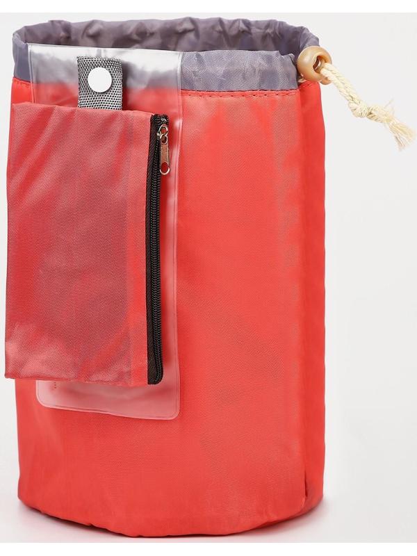 Косметичка на шнурке, с кошельком, цвет красный