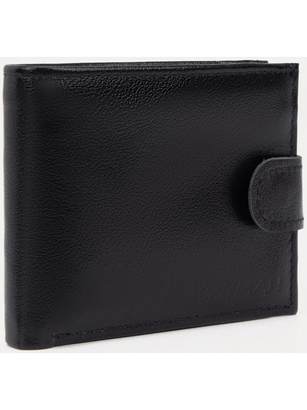 Портмоне на кнопке, для купюр, для карт, для монет, цвет чёрный