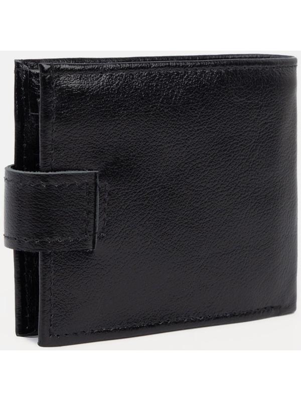 Портмоне на кнопке, для купюр, для карт, для монет, цвет чёрный