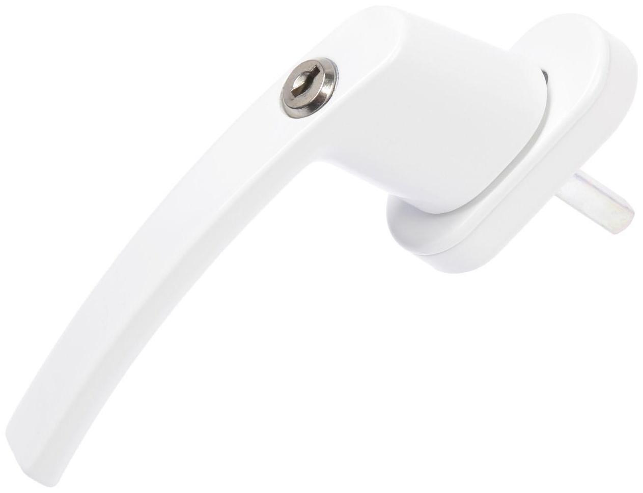 Ручка оконная ТУНДРА с замком 35 мм, металлическая, белая