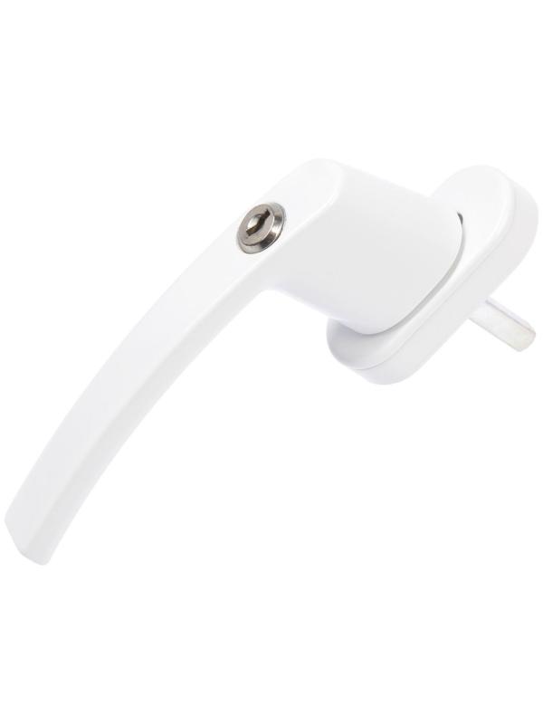 Ручка оконная ТУНДРА с замком 35 мм, металлическая, белая