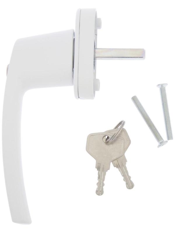 Ручка оконная ТУНДРА с замком 35 мм, металлическая, белая