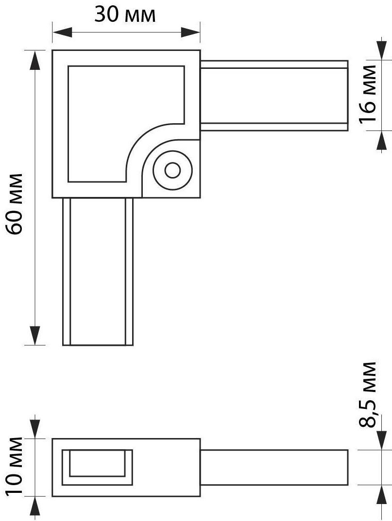 Соединительный уголок ТУНДРА, для москитного профиля