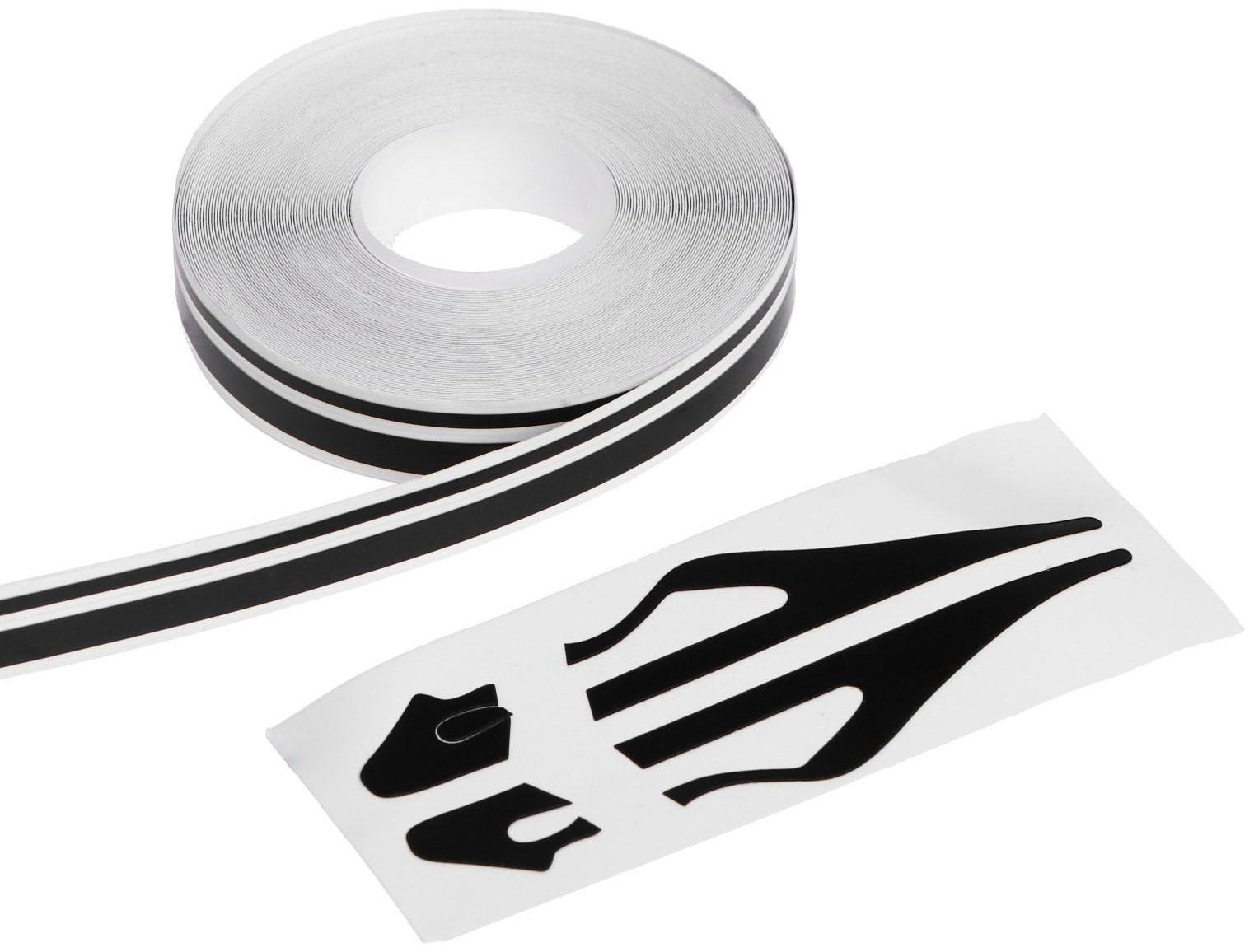 Наклейка на авто, декоративная, 1 см х 9.8 м, черный