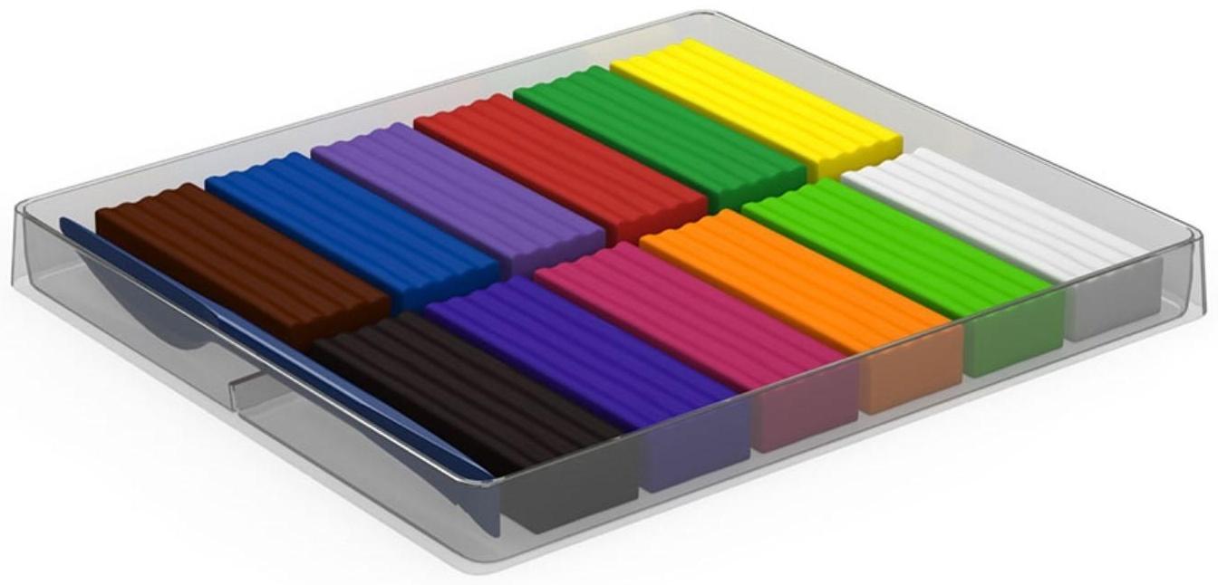 Пластилин 12 цветов, 216 г, ErichKrause, с алоэ вера, со стеком, индивидуальная упаковка брусков, в картонной упаковке