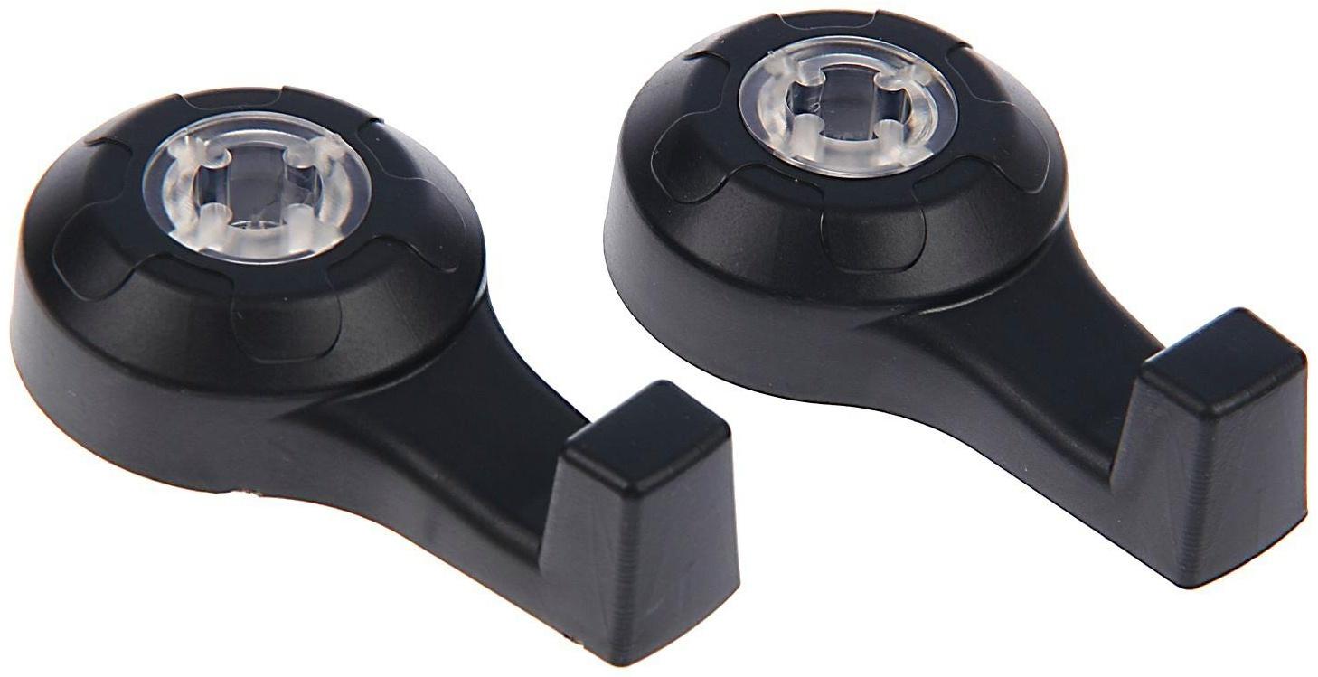 Вешалка-крючок на подголовник, набор 2 шт, чёрный