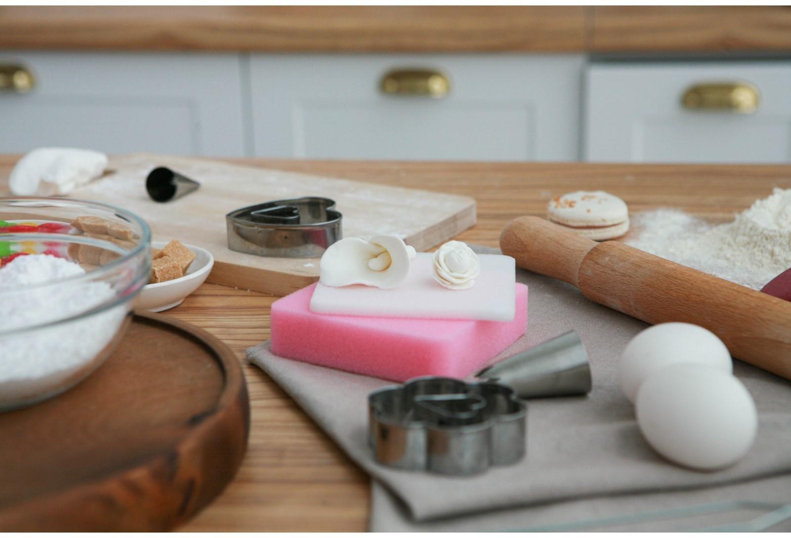 Набор матов для моделирования и сушки цветов из мастики, 2 шт, 9,5×9,5×1,5 см, цвет белый, розовый