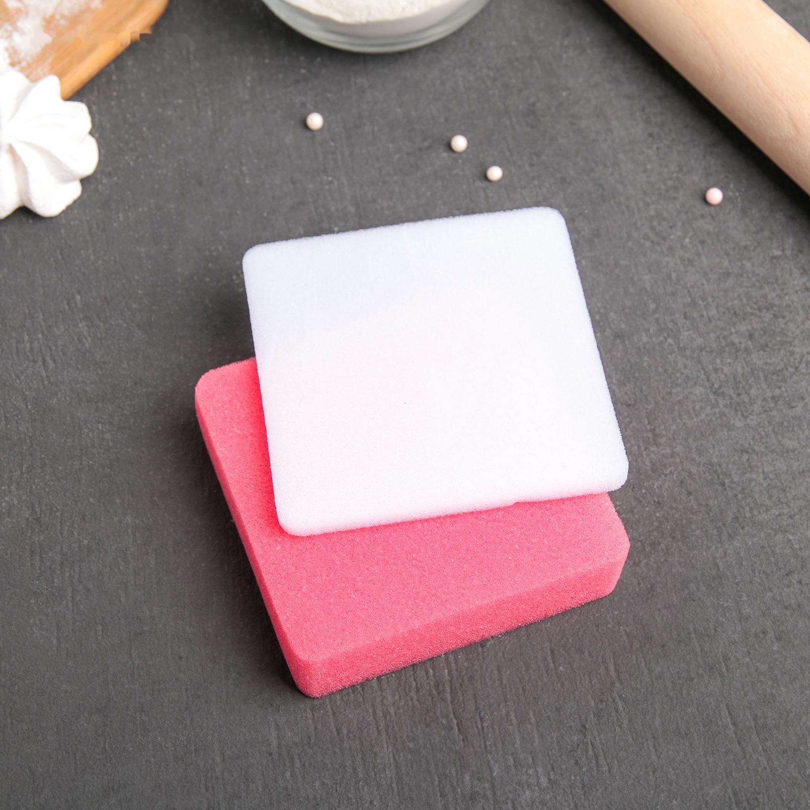 Набор матов для моделирования и сушки цветов из мастики, 2 шт, 9,5×9,5×1,5 см, цвет белый, розовый